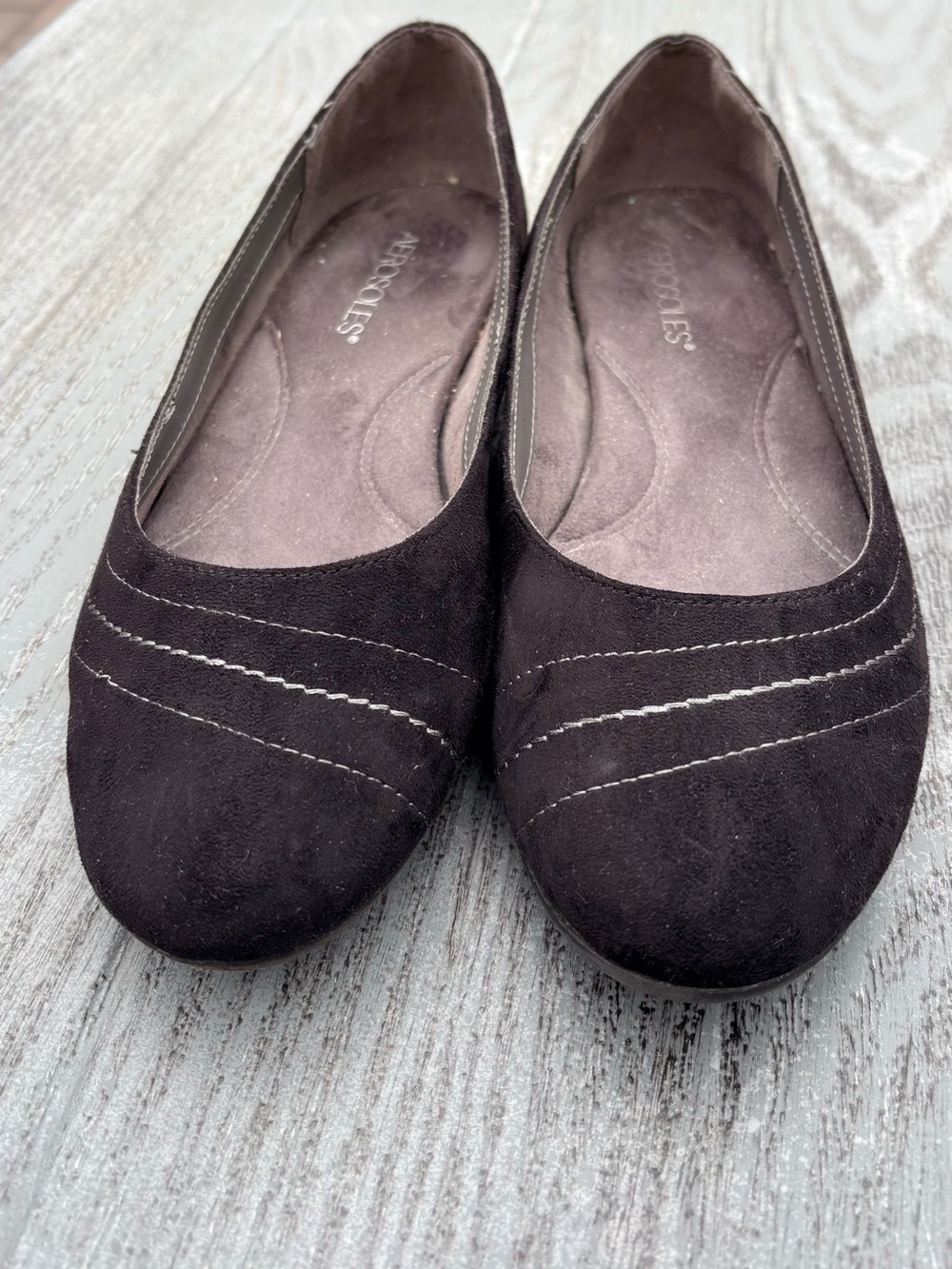 Aerosoles black suede ballet flats - size 8.5